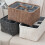 Multipurpose Fabric Storage Box With Carrying Handles-White 6