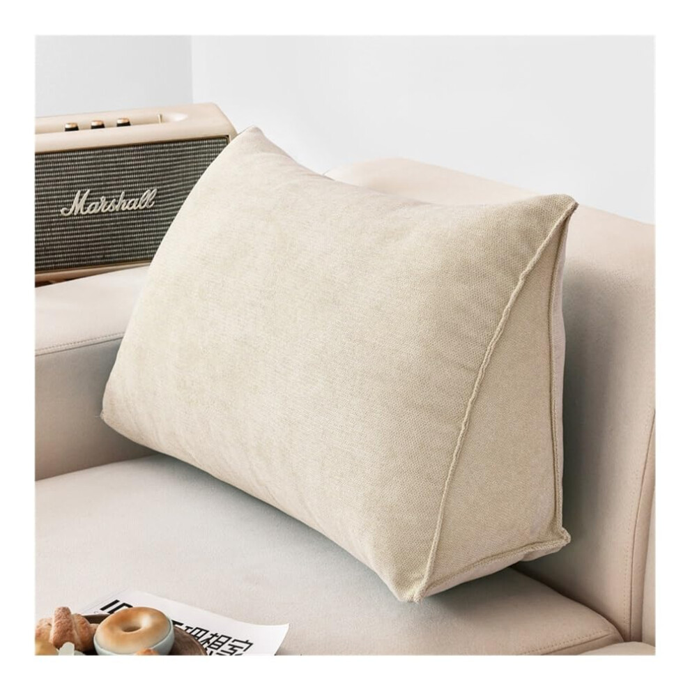 White Triangular Wedge Cushion Large Sofa Back Cushion Lumbar Support (White)