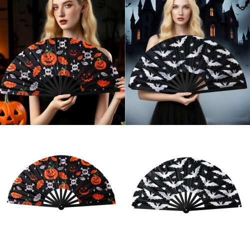 33cm Kung Fu Design Plastic Fan Durable Halloween-Zebra pattern 2