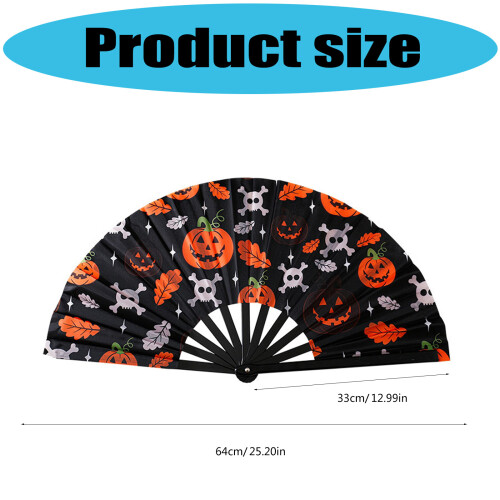 Halloween Celebration Plastic Folding Fan 33cm-Leopard print 2 2