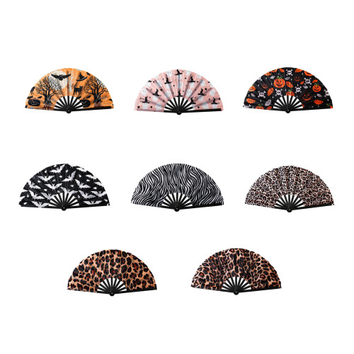 33cm Kung Fu Design Plastic Fan Durable Halloween-Zebra pattern 1
