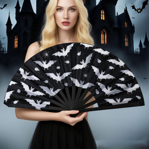 Kung Fu Design Folding Fan 33cm Halloween-Deep forest 2