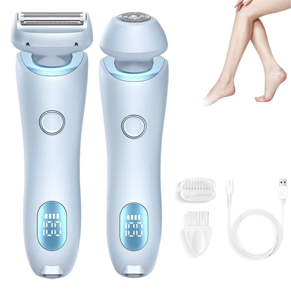 Blue Shaver Electric Razor 2In1 With Digital Display Wet And Dry Shaver For Women