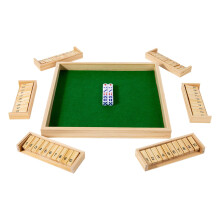 Close The Box Wooden Dice Board Game, Interactive Competition Game for Family Evenings, Travel, Celebrations Log Color