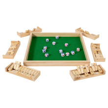 Table Games Wooden Dice Interactive Board Game 30x30x2.6cm for Family Camping Travel