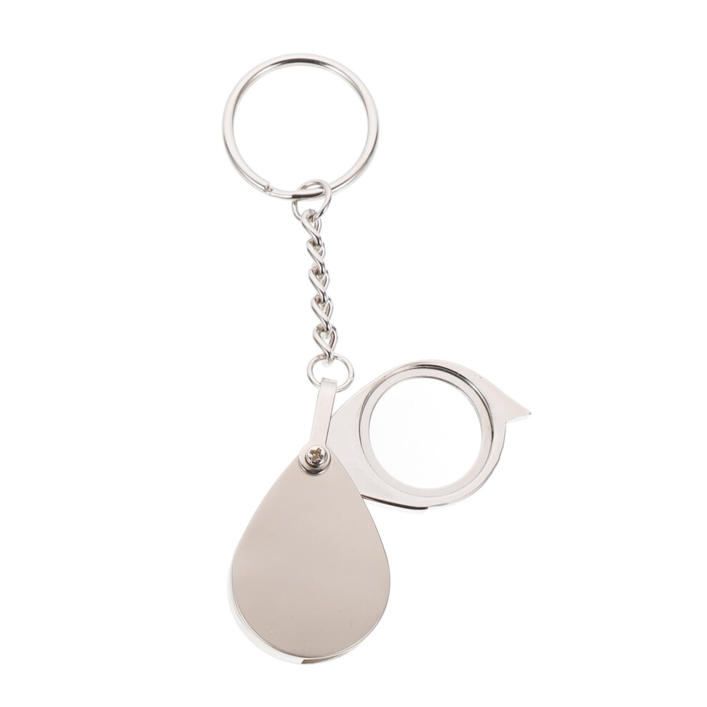 Foldable Mini Keyring Magnifier Pocket Loupe Metal Keychain Retractable  Definition Glass Lens For Jewelry Stamps