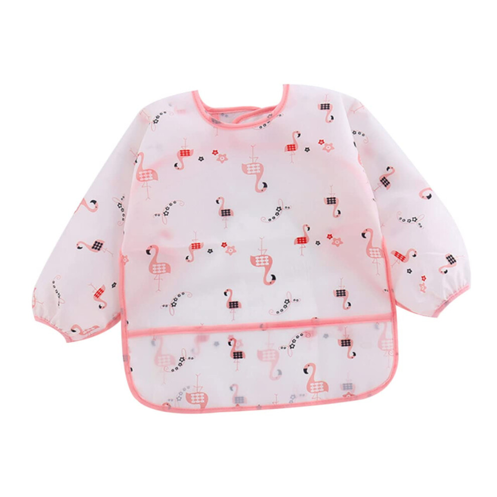 Art Smock For Kids Cartoon Flamingo Aprons Apron For Food Bib For Toddlers With Sleeves Maternity Clothes Kids Painting Aprons Eats Apron Pink