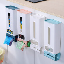 Tote Bag Dispenser, Plastic Bag Holder, Wall Mount, Self Adhesive Tote Bag, Garbage Storage Box, Easy Access Openings, Wall or Cabinet Mounts (Pink)
