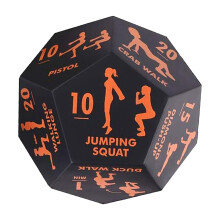Dice d'Trator Fitness Dice 12Sided Fitness Dice Game Strength Training Tool for Outdoor Travel Sports Team Home Orange