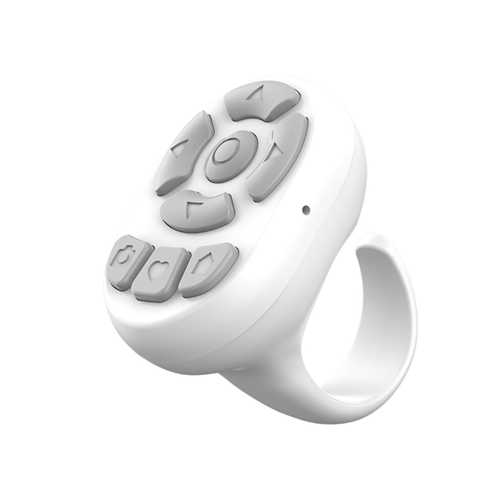 Bluetooth Remote Control Ring For Easy Page Turning. Abs Remote Control Device For Flipping Pages On Ebooks, White 9382693775740