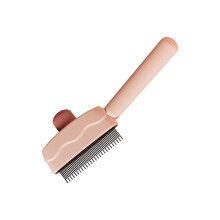 Pet Deshedding Comb With Massage Feature ABS Plastic Dog-Pink