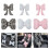 Checkered Bowknot Car Headrest Lumbar Support-Pink Head pillow 3
