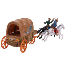 1Set Western Cowboy Figures Partial Model Wagon Lifelike Decoration for Sand Table School Projects and Architecture Quality and Toys