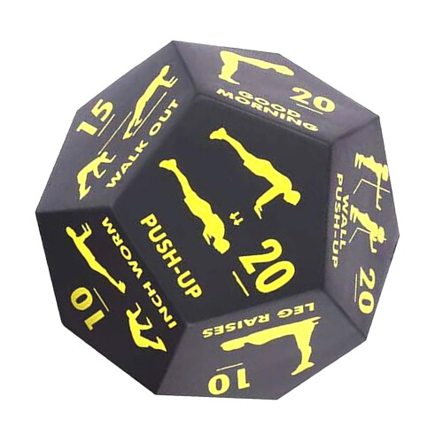 Practice dice for training, training dice – dice game for group fitness