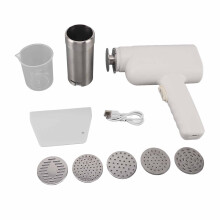 Portable Pasta Machine Handheld, Electric Noodle Maker Cordless 5-in-1 Food Grade Stainless Steel Detachable Accessories Quick Noodle Extrusion Multi