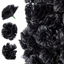 50pcs Permanent Artificial Tagetes Substrates DIY Wreath-Black