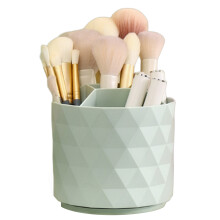 Beautiful Rotatable Brush Storage Container Easy to Use-Blue