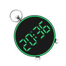 Modern Digital Alarm Clock with Large 4" Round Display-Green