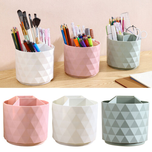 Beautiful Rotatable Brush Storage Container Easy to Use-Blue 2