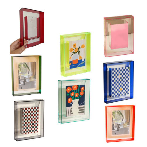 Acrylic Picture Photo Frame Clear Colored-fluorescent orange 1