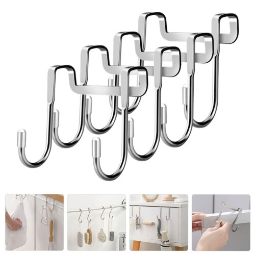 4pc  Stainless Steels Hook Hanger Cabinet Storage Rack 1