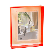 Colorful Acrylic Photo Frame Photo Holder-fluorescent orange