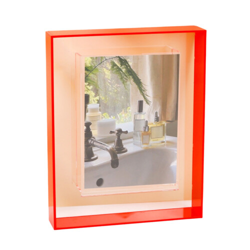 Acrylic Picture Photo Frame Clear Colored-fluorescent orange