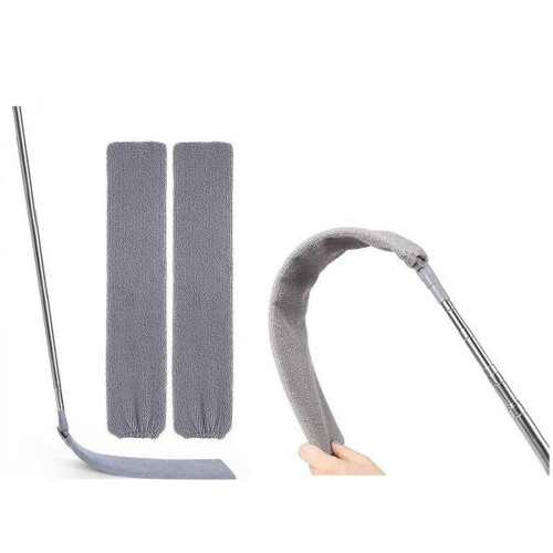 Bendable Flat Head Dust Cleaner, Retractable Gap Dust Cleaner with High Quality Microfiber Cloth, 112-Inch Extendable Pole, Multifunction Retractable
