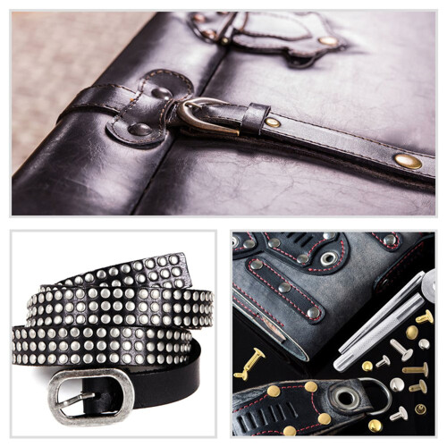 180Sets Leather Rivets Set, 6mm/8mm/12.0mm Leather Rivets and 1