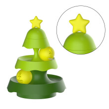 Indoor Turnable Toy for Cats Chaseing Toy Christmas Tree-Green