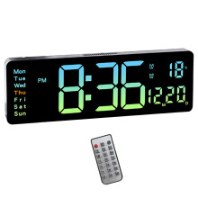 Digital Alarm Clock Large Led Display Desk Clock 38x13cm-B