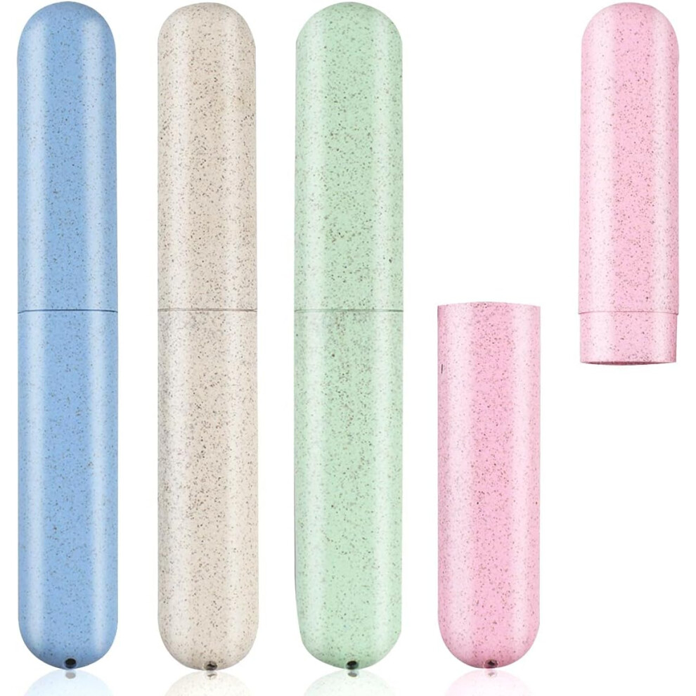 Eco-Friendly Travel Toothbrush Case, Wheat Straw Material Portable Toothbrush Holder For Breathable Protection, Ideal For Travel Camping Gym Hotel Sch
