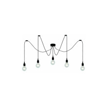 Retro industridesign med fjernkontroll, vintage Edison-pære-stil husdekorasjon, enkel installasjon DIY-taklysekrone edderkoppanheng