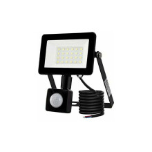 Projecteur extérieur étanche IP66, lampe LED 20 W à détecteur de mouvement pour garage et cour, conception améliorée pour une installation