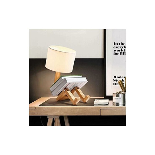 Ideal Gift Table Lamp, Adjustable Shape With Natural Wood Base For Personalized Illumination 1