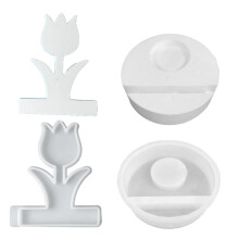 Bougeoirs à fleurs, moule en Silicone, tulipes, bougeoirs en-2
