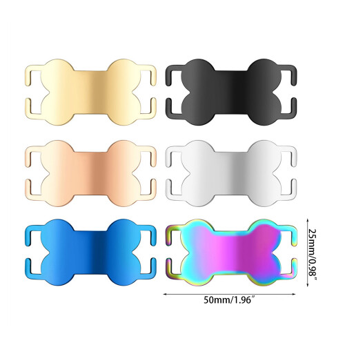 10pcs Dog Collar Plate Metal Pendant for Outdoor Activity-Black 2