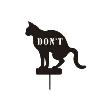 Panneau en fer pour faire caca de chien, pour cour, avec-chat