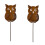 Metallrostige Tiere, Gartenstecker, künstliche- 2 Eulen 1
