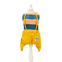 Barboteuse rayée pour chien et fille, vêtements pour-M Orange
