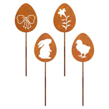 Decoratieve tuinpalen set metalen tuinornamenten-4 eieren