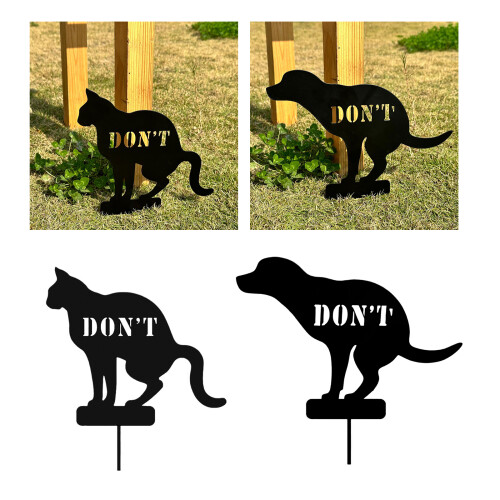 Don't Pooping Courtyards Ornaments Yard Inserted Iron-cat 2
