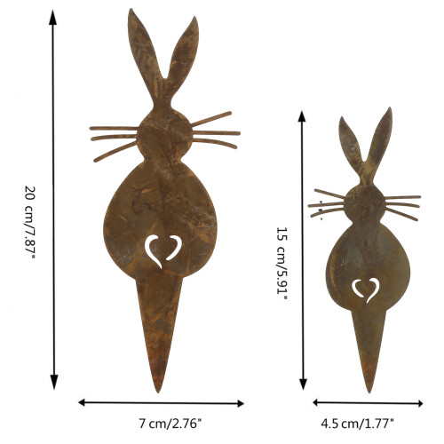 Emblèmes de plug-in de cour de lapin, 3 pièces, piquet d'animal 2