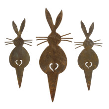 3Pcs Rabbit Stake Garden Animal Stake Wrought Iron Outdoor