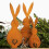 3Pcs Rabbit Yard Plugin Emblems Metal Animal Stake Garden Animal 5