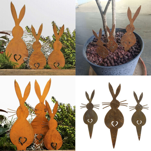 Emblèmes de plug-in de cour de lapin, 3 pièces, piquet d'animal 1