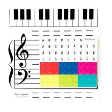 Magnetic Music Notes Board with Erasable Paper, Entertaining Music Lessons Blackboard Toy for Kids, Robust