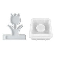 Tulips Candle Holder Resins Molds Candlesticks Silicone Molds-3