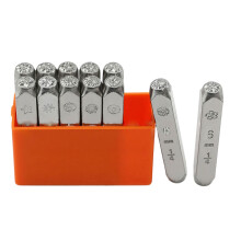 12Pcs Metal Stamping Tool Set 1/8” 1/4'' (3mm 6mm), Steel-6mm
