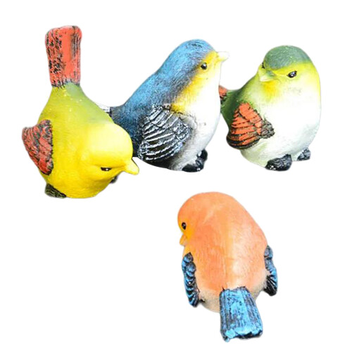 4 Stück Miniatur-Vogel-Dekofiguren, Vogelfiguren, Tiermodell,